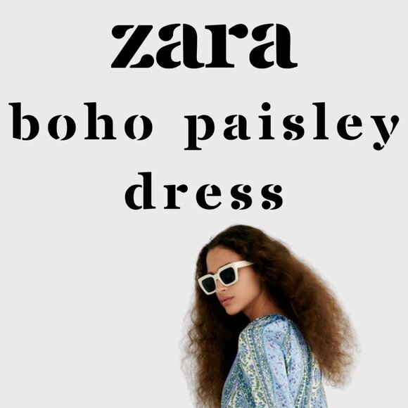 Zara Boho Paisley Dress Size XXL - Picture 3 of 4